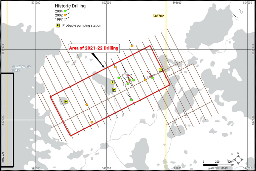 Area of Historical and Proposed Drilling within Esker Claim (Source:  Nunavut Impact Review Board website)