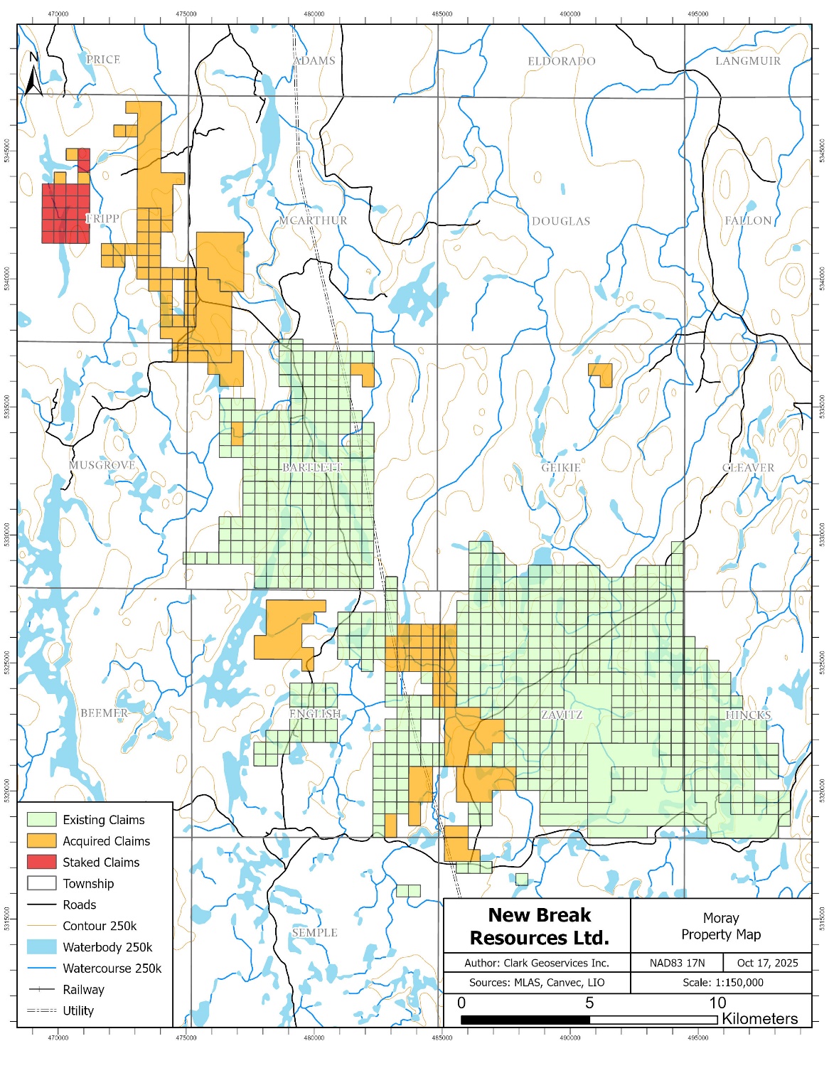 Figure 1 – Moray Project property map